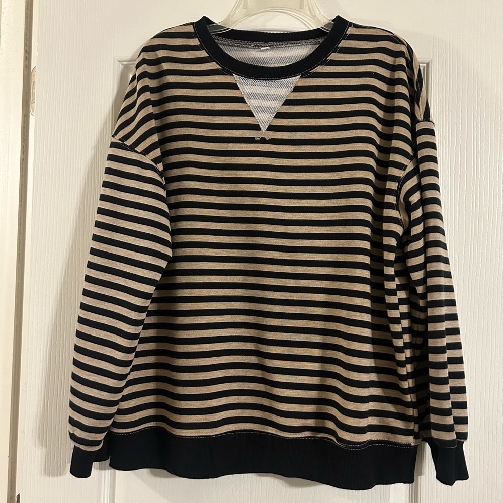 Striped Black and Tan Men's Sweater